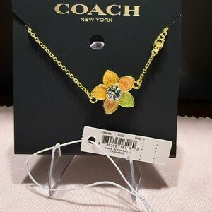 NEW COACH Wildflower crystal pendant logo adjustable bracelet multicolor dainty